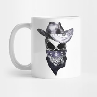 skull art, hat cowboy, bandanas, headband Mug